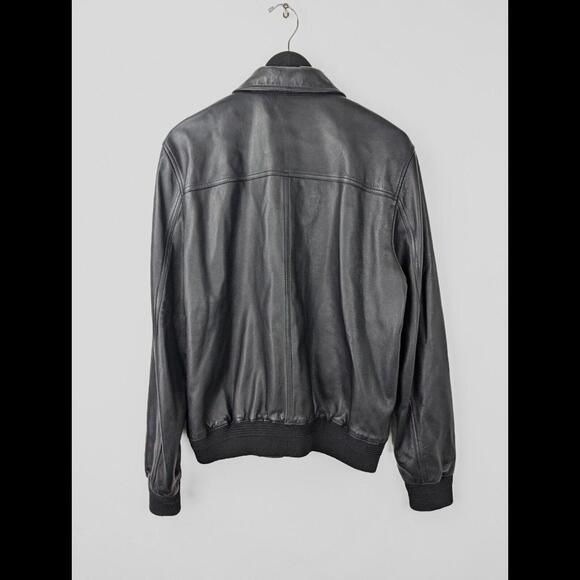 [SOLD] SAINT LAURENT PARIS Sz IT 52 US 42 L Black Leather Bomber Jacket SS2020 - Picture 2 of 14